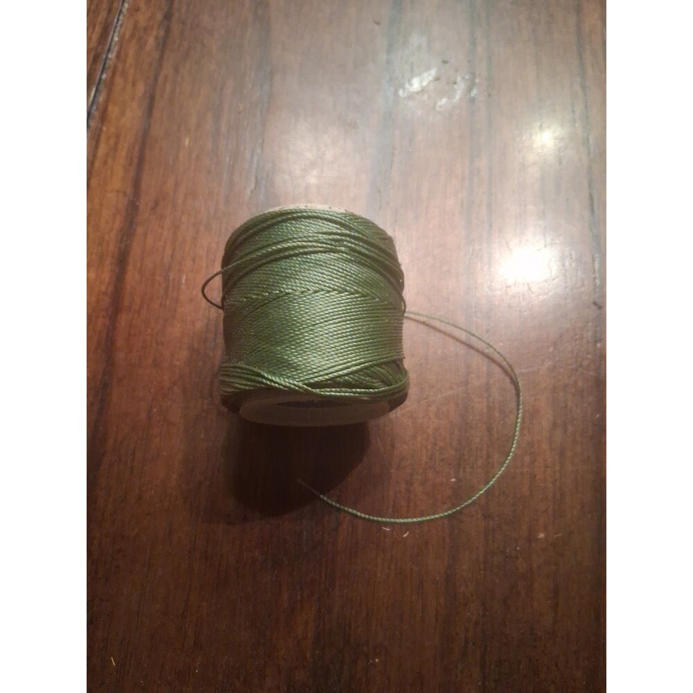 Conso Heavy-Duty Nylon Hand Sewing Thread 2 oz Spool #18 Green Partial